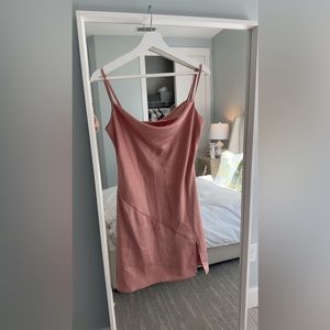 NEW WAYF pink slip on dress